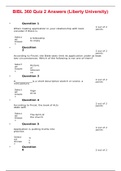 BIBL 360 Quiz 2 Answers (Liberty University), 100% all answers correct.
