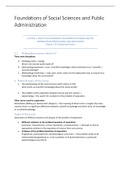 Collegeaantekening foundations of social sciences and public administration + samenvatting Exploring humans