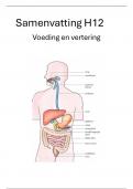 Samenvatting (met tekeningen) H12 voeding en vertering (boek4B) Biologie leerjaar4 vmbo-GT