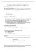 Samenvatting Management Accounting - 15/20 eerste zit
