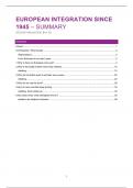 BA1 European integration since 1945 - samenvatting